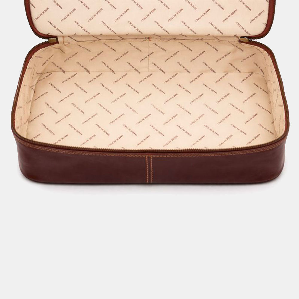 Brown Leather Doctor's Bag VIAVERDI Made in Italy Florence Line