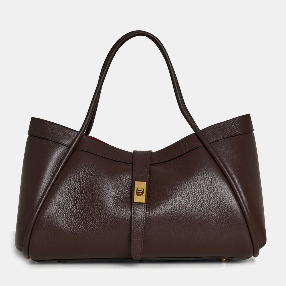 Borsa Donna a Spalla VIAVERDI in Pelle Testa di Moro Made in Italy linea Cortona