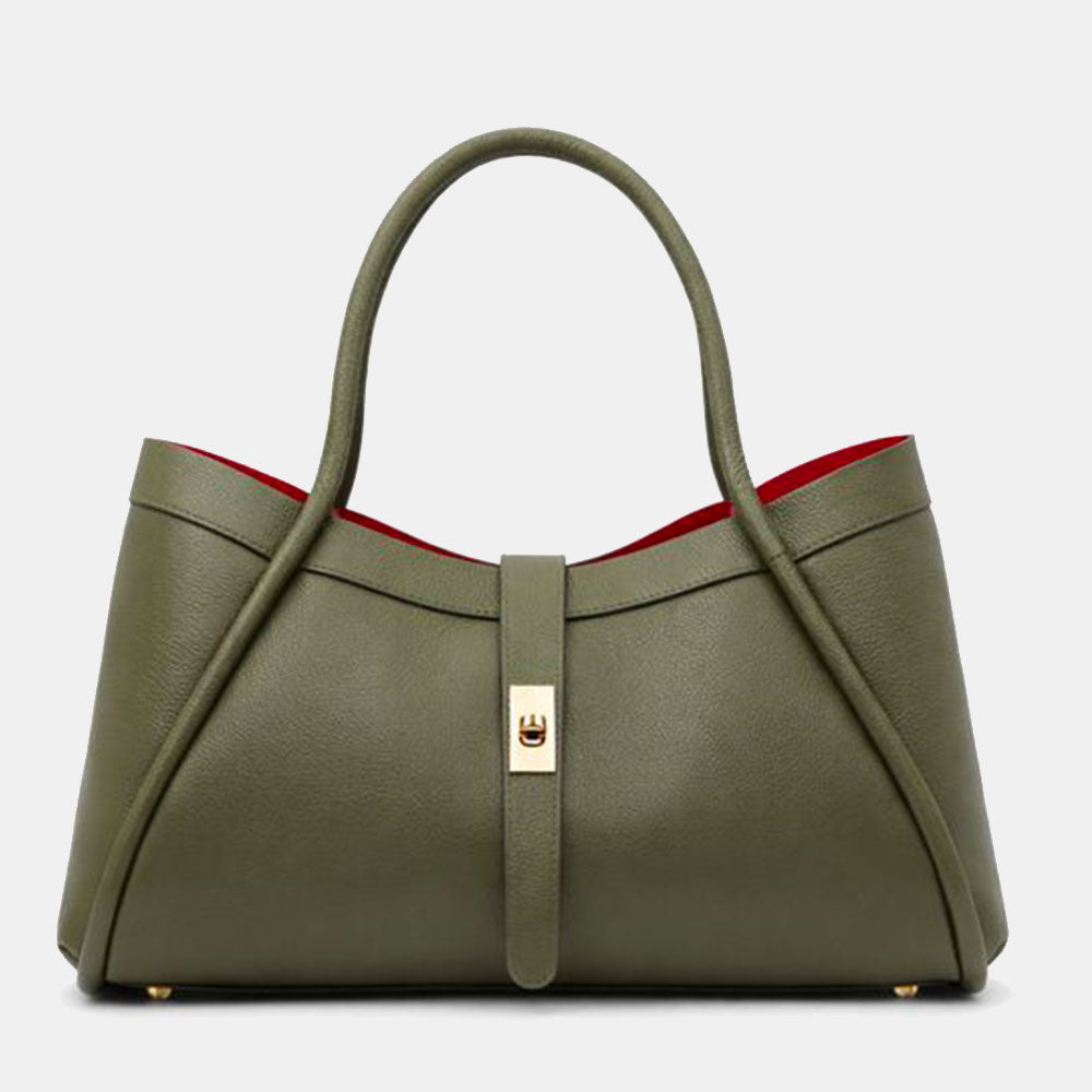 Borsa Donna a Spalla VIAVERDI in Pelle Verde Made in Italy linea Cortona