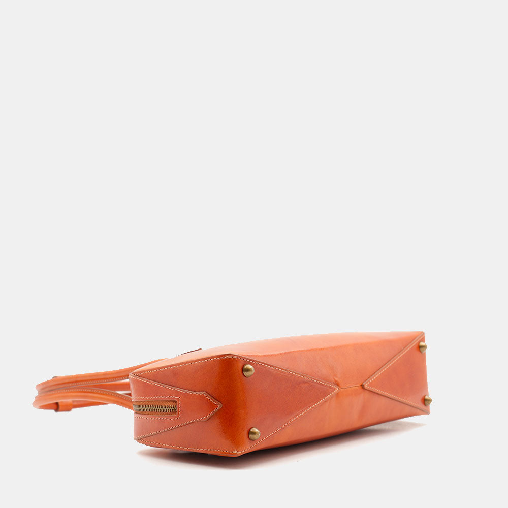 Borsa Donna Bauletto a Spalla Donna VIAVERDI in Pelle color Cuoio Made in Italy linea Firenze