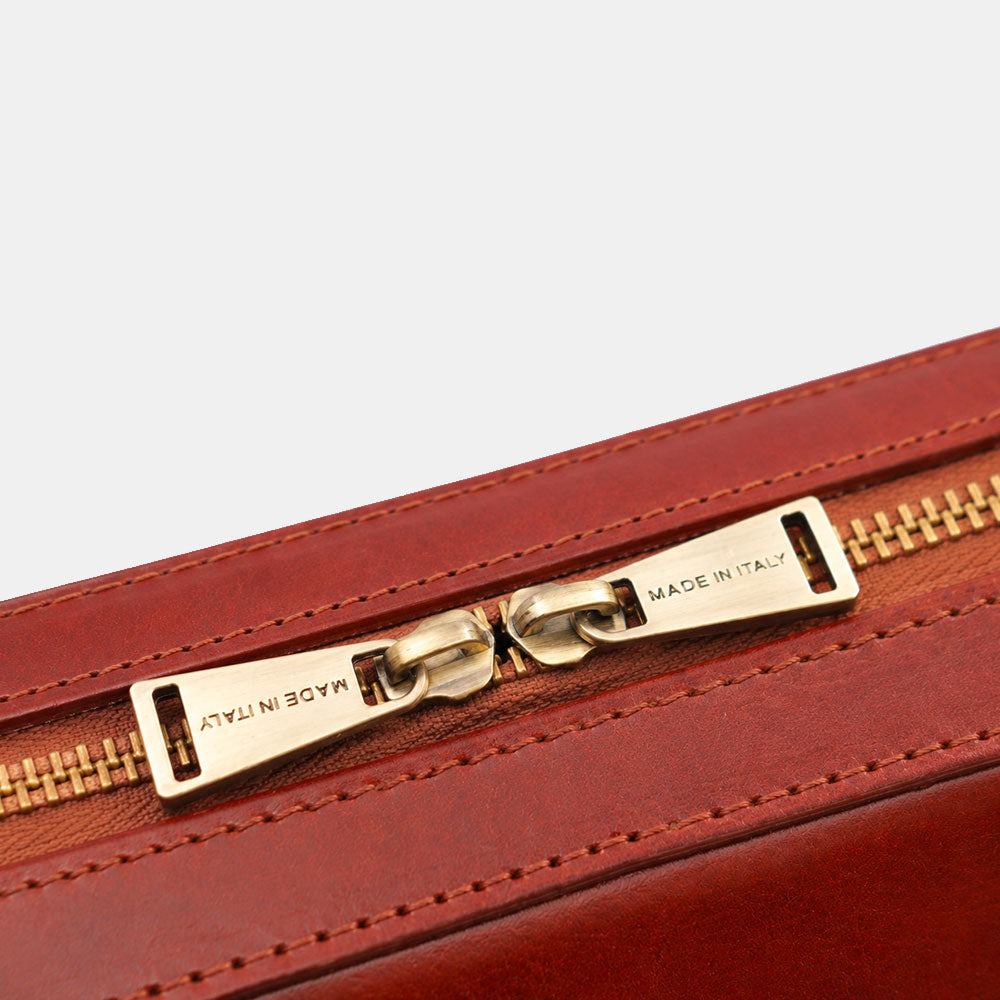 Bowlingtasche ViaVerdi Damen aus Braunem Leder Made in Italy – Linie Firenze
