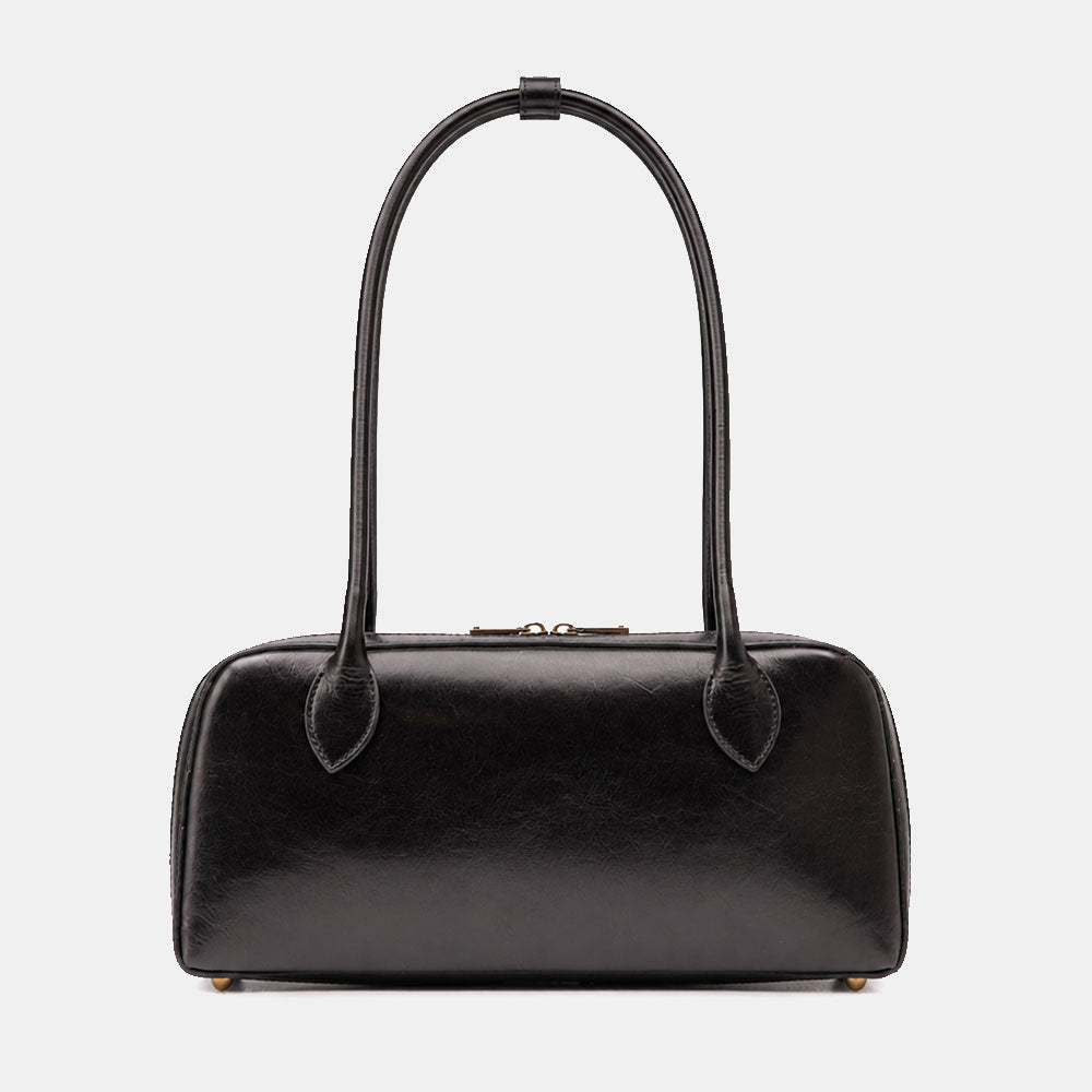 ViaVerdi Bowler Bag in Black Leather, Made in Italy – Line Firenze
