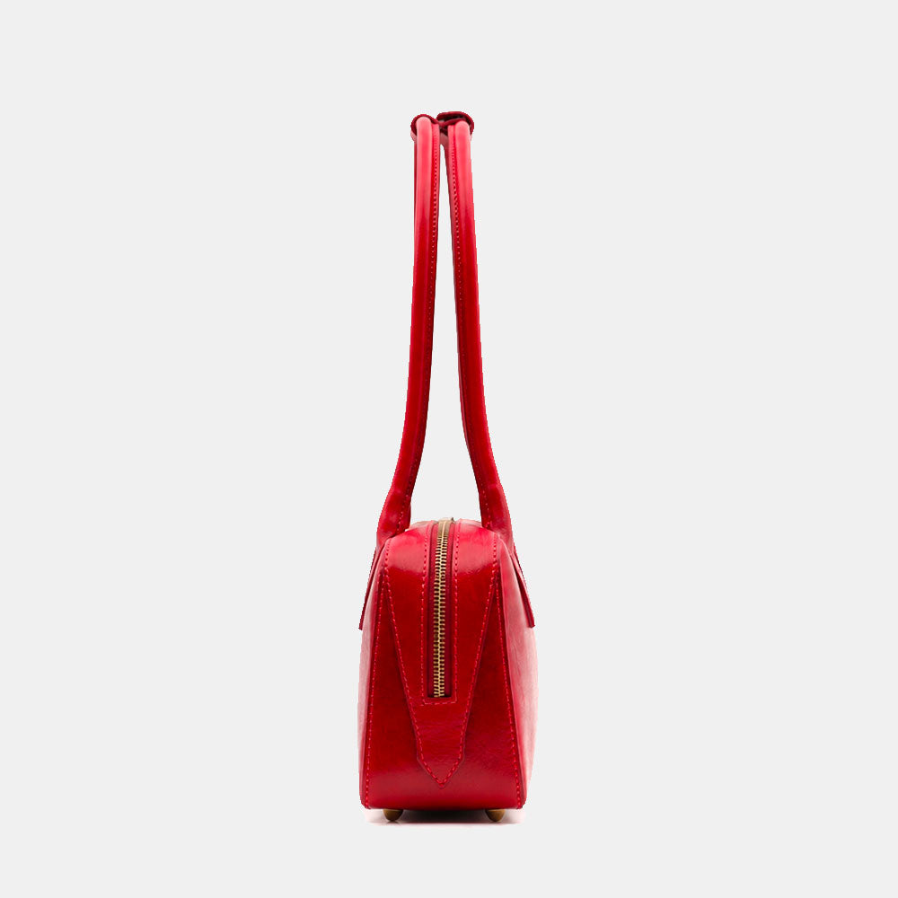 Borsa Donna Bualetto a Spalla Donna VIAVERDI in Pelle Rosso Made in Italy linea Firenze