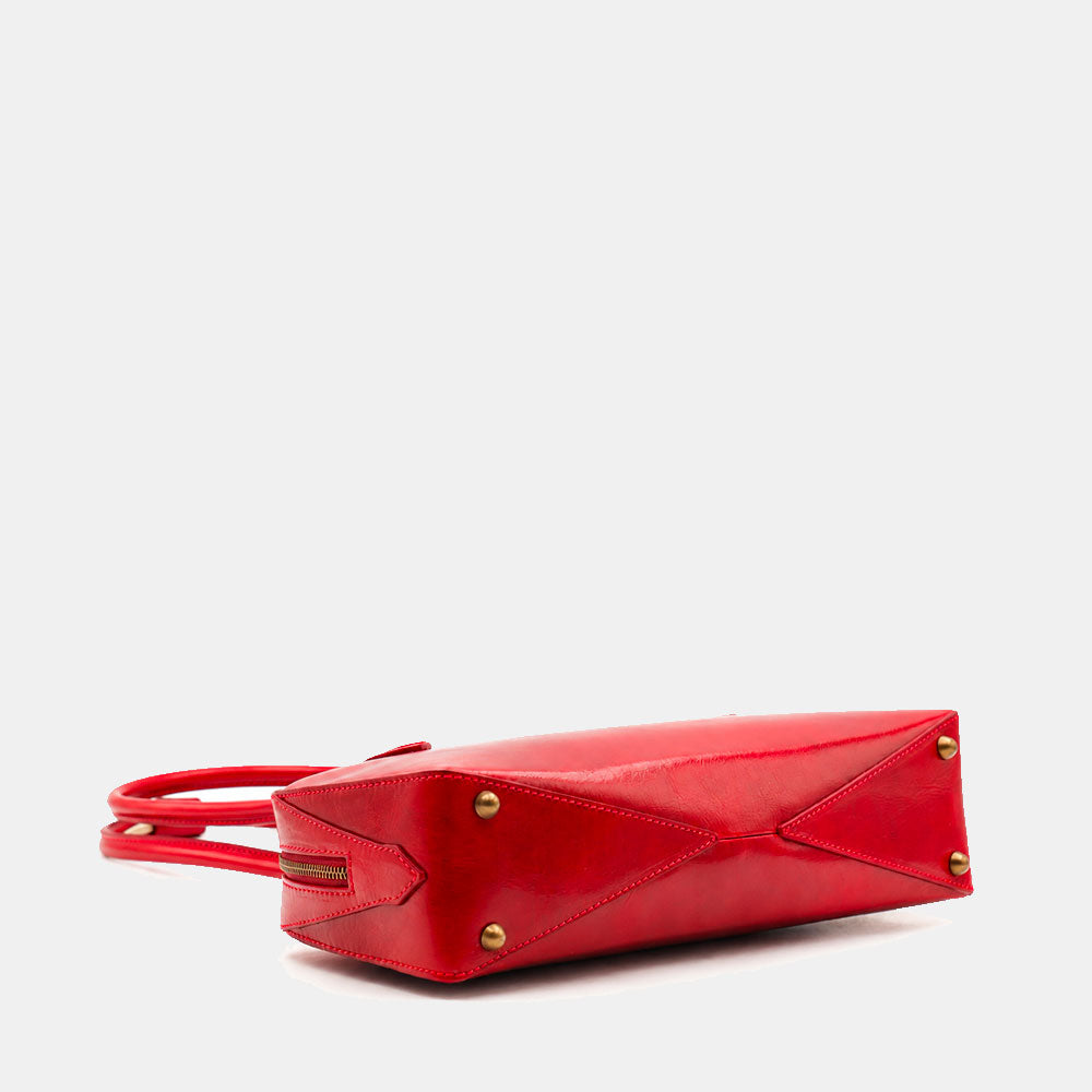 Borsa Donna Bualetto a Spalla Donna VIAVERDI in Pelle Rosso Made in Italy linea Firenze
