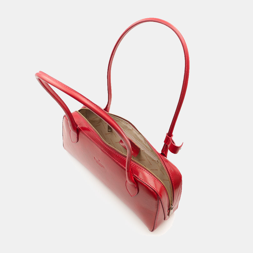 Borsa Donna Bualetto a Spalla Donna VIAVERDI in Pelle Rosso Made in Italy linea Firenze