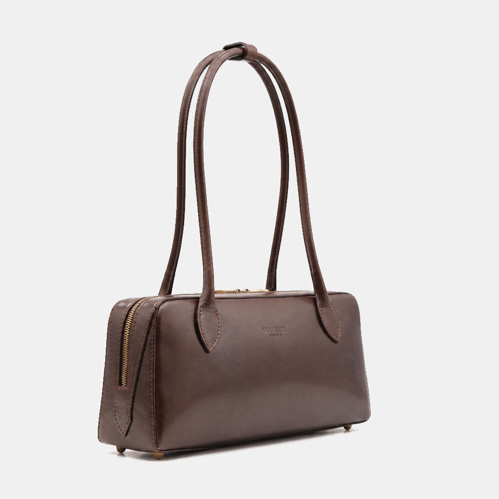 Bowler Bag ViaVerdi in Dark Brown Leather Made in Italy – Line Firenze
