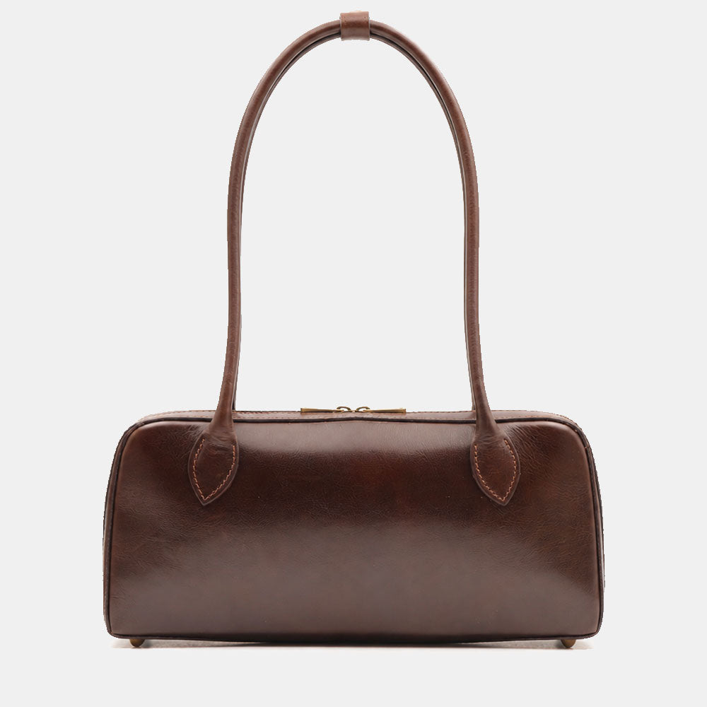 Bowler Bag ViaVerdi in Dark Brown Leather Made in Italy – Line Firenze
