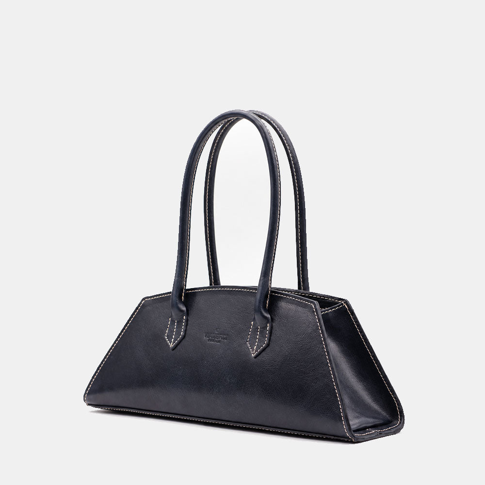Schultertasche ViaVerdi aus Blauem Leder Made in Italy – Linie Firenze
