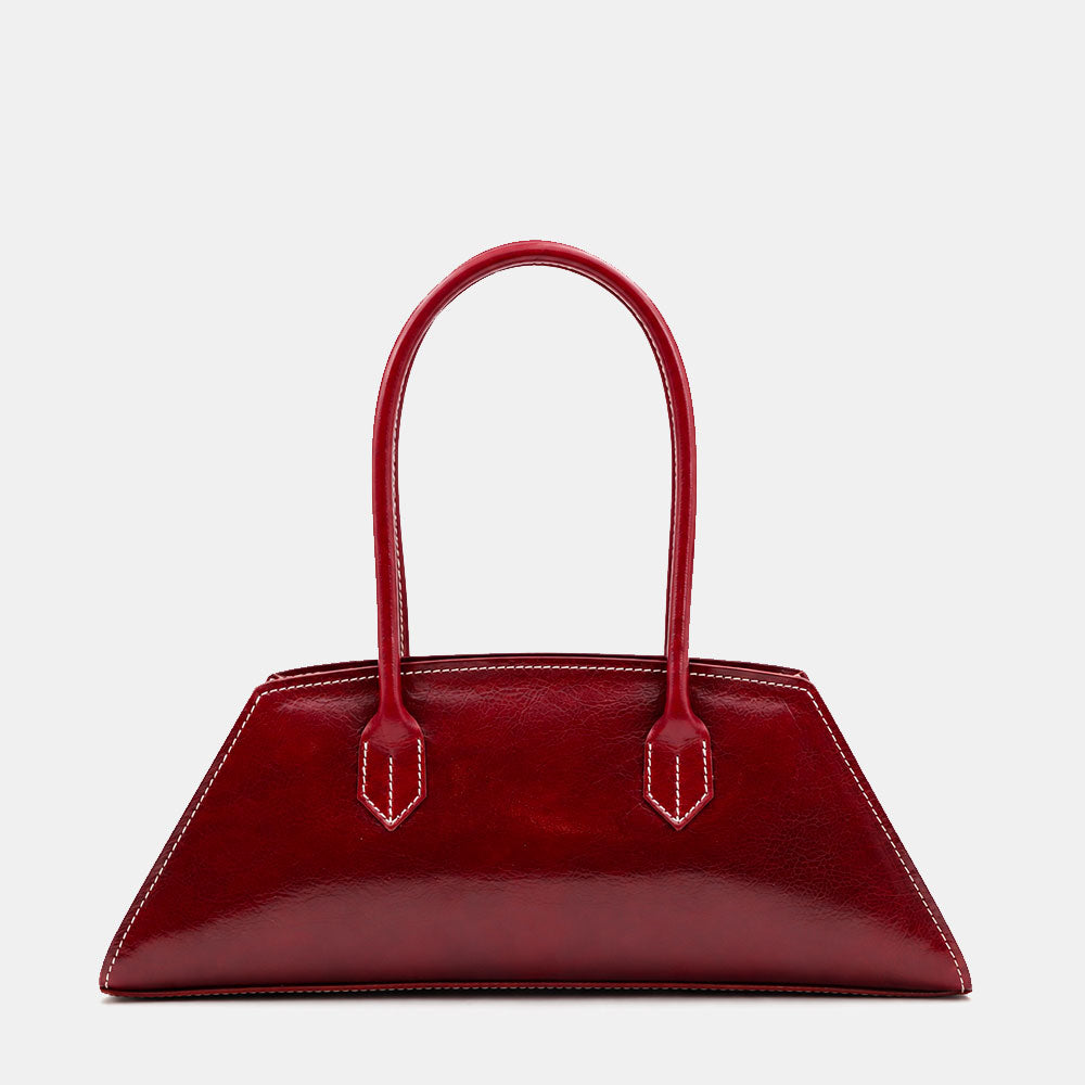 Schultertasche ViaVerdi aus Bordeaux Leder Made in Italy – Linie Firenze
