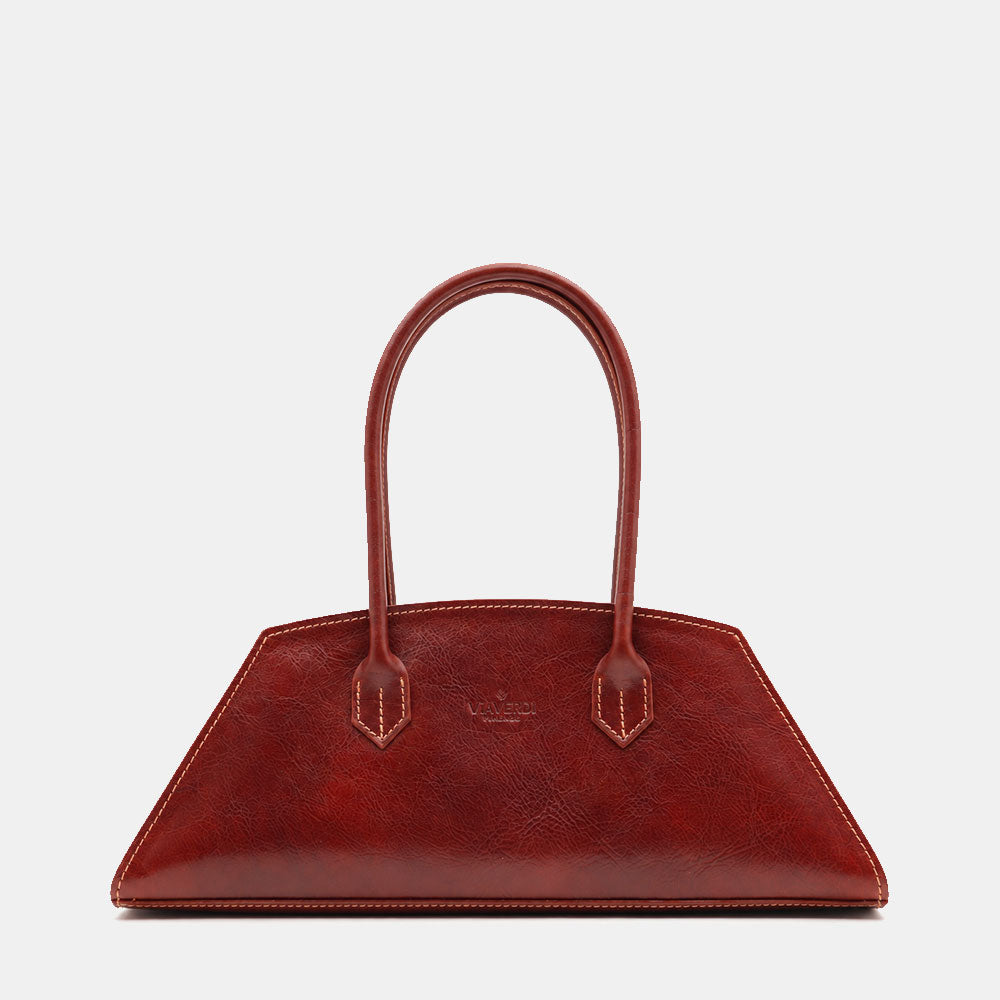 Schultertasche ViaVerdi aus Braunem Leder Made in Italy – Linie Firenze
