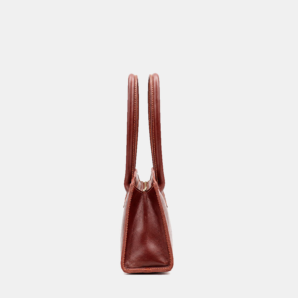Schultertasche ViaVerdi aus Braunem Leder Made in Italy – Linie Firenze
