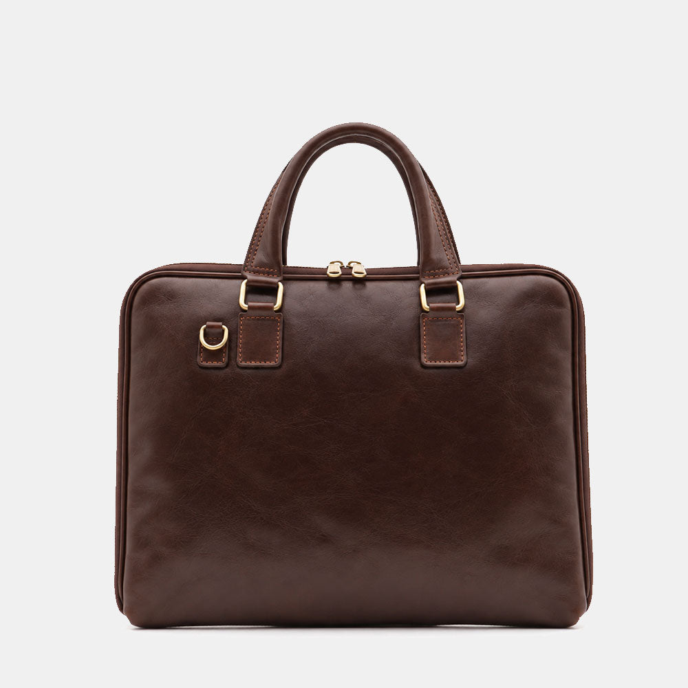 Borsa Sottile Porta Pc 15.6 e Documenti VIAVERDI in Pelle Testa di Moro Made in Italy Linea Firenze