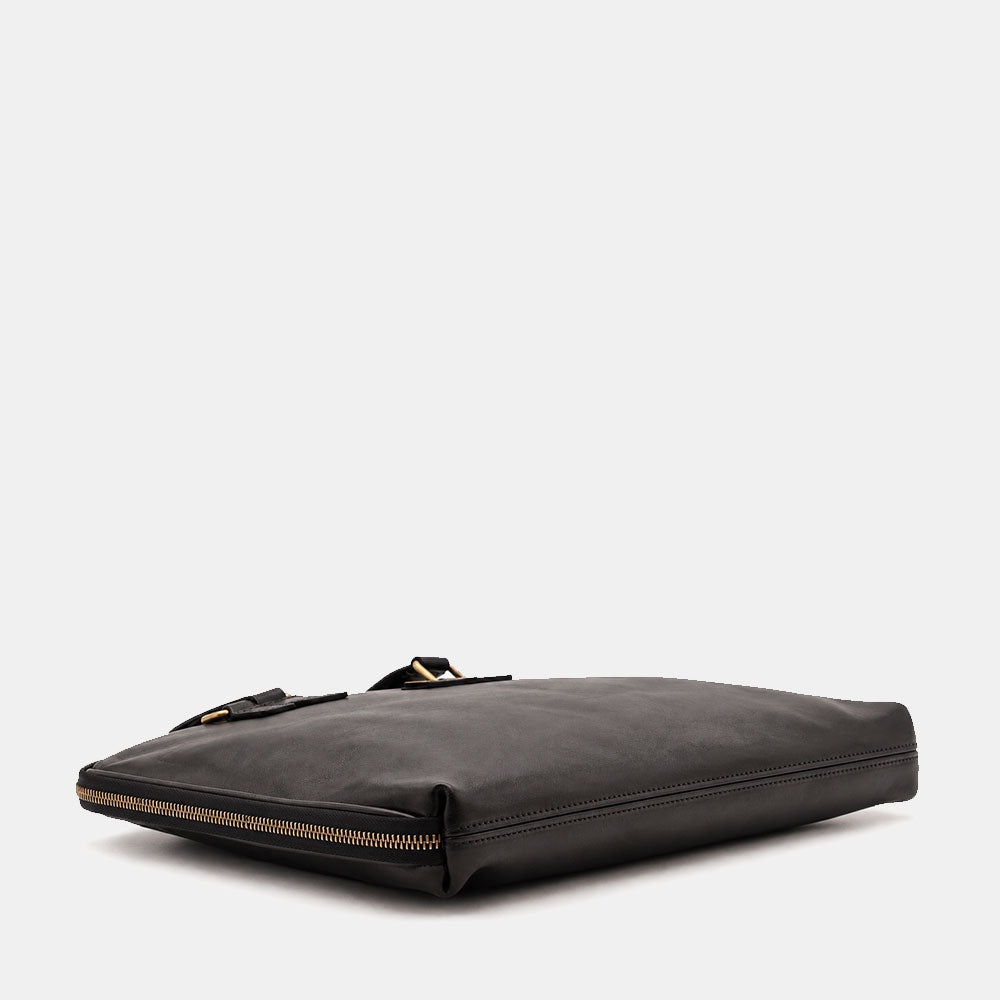 Borsa Sottile Porta Pc 15.6 e Documenti VIAVERDI in Pelle Nera Made in Italy Linea Firenze