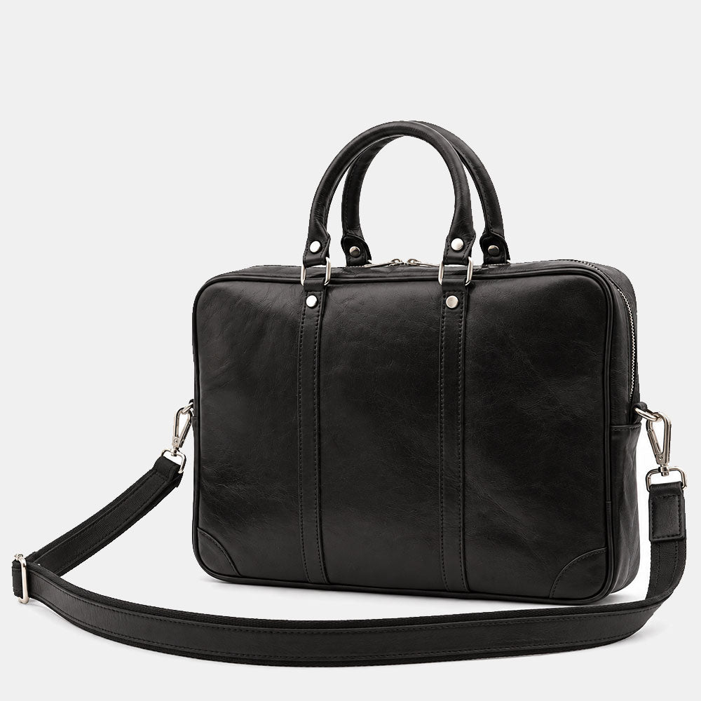 Borsa da Ufficio in Pelle Nera VIAVERDI Made in Italy Linea Firenze - Porta Pc 15.6