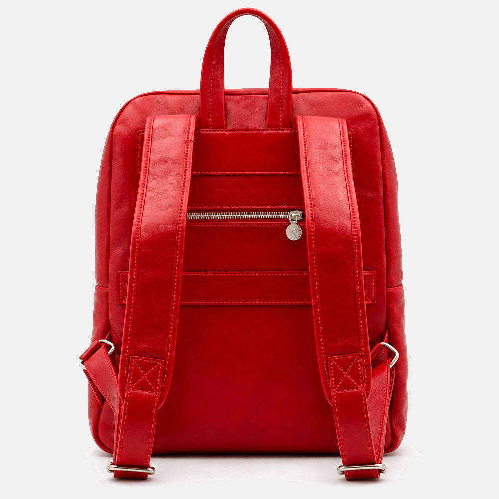 Zaino in Pelle Rossa VIAVERDI Made in Italy Linea Firenze - Porta Pc 15.6