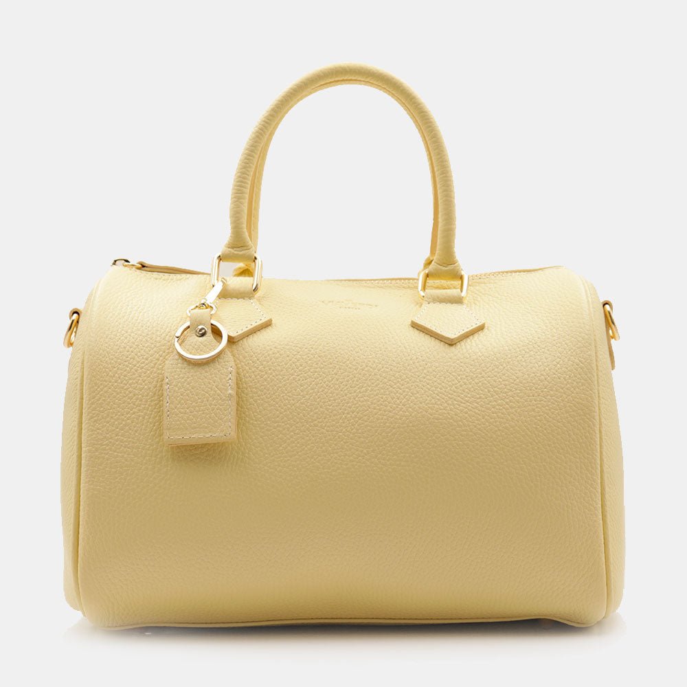 Borsa Bauletto in Pelle Gialla VIAVERDI Made in Italy Linea San Gimignano