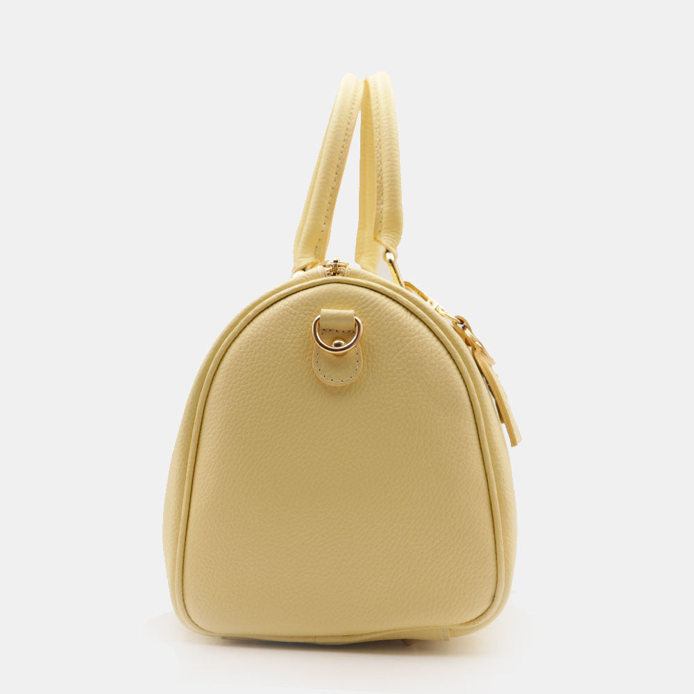 Borsa Bauletto in Pelle Gialla VIAVERDI Made in Italy Linea San Gimignano