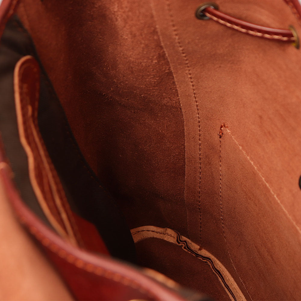 Zaino Donna VIAVERDI in Pelle Marrone Made in Italy linea Firenze