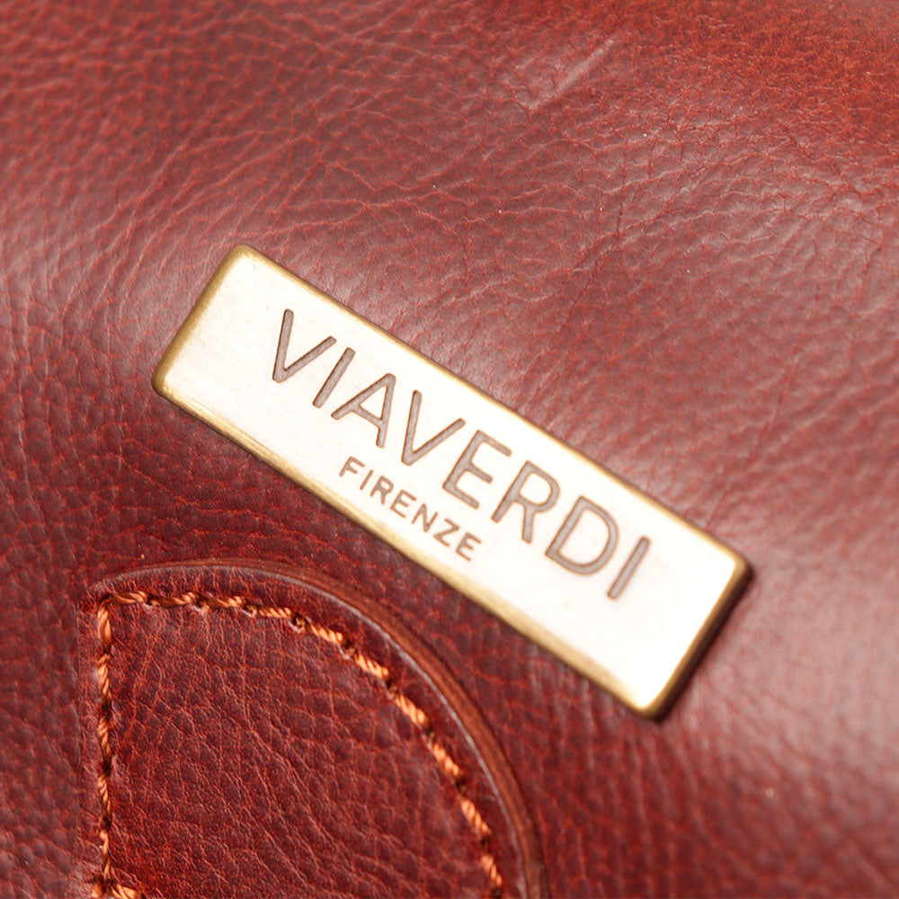 Zaino Donna VIAVERDI in Pelle Marrone Made in Italy linea Firenze