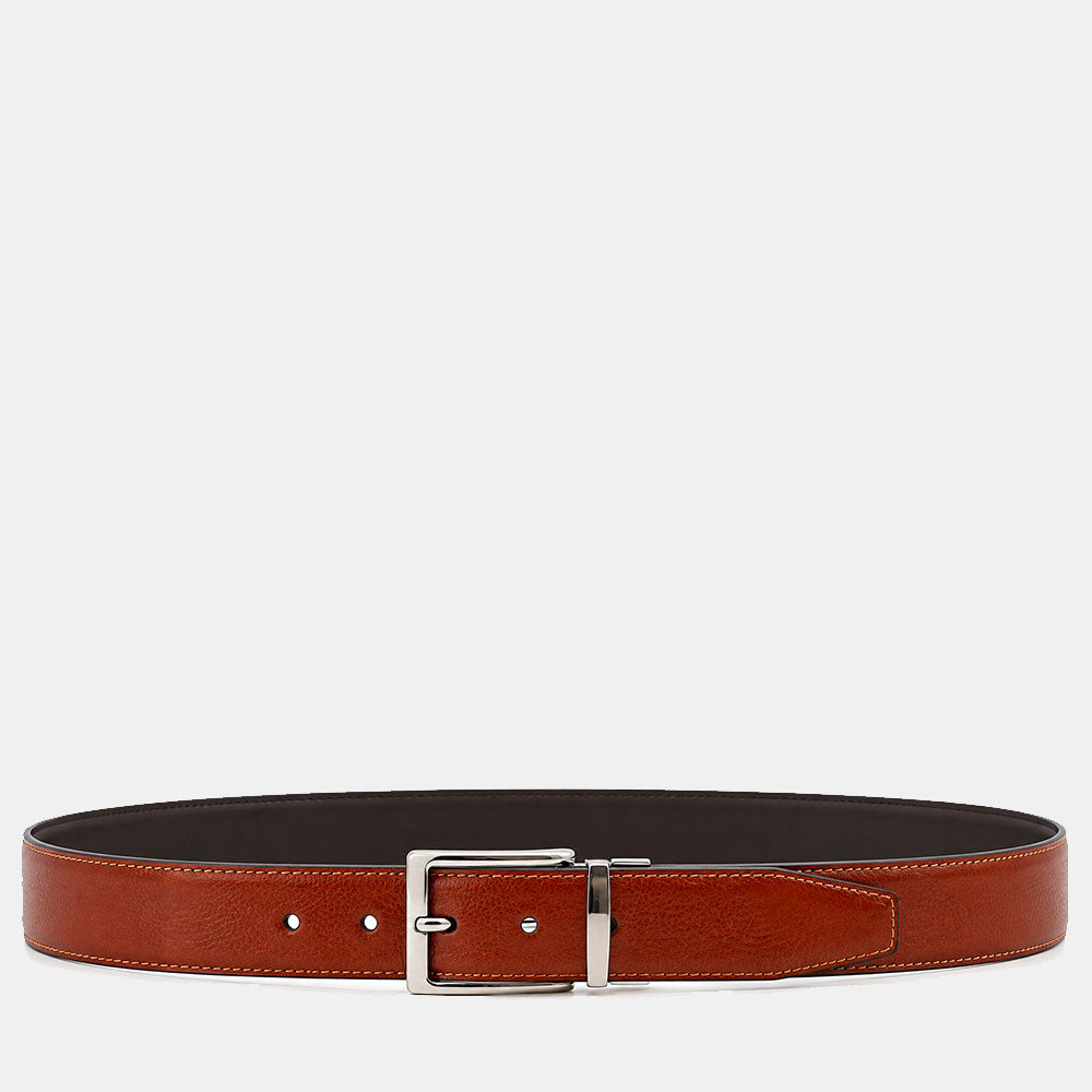 Cintura Uomo in Pelle Reversibile Nera o Marrone VIAVERDI Made in Italy linea Firenze