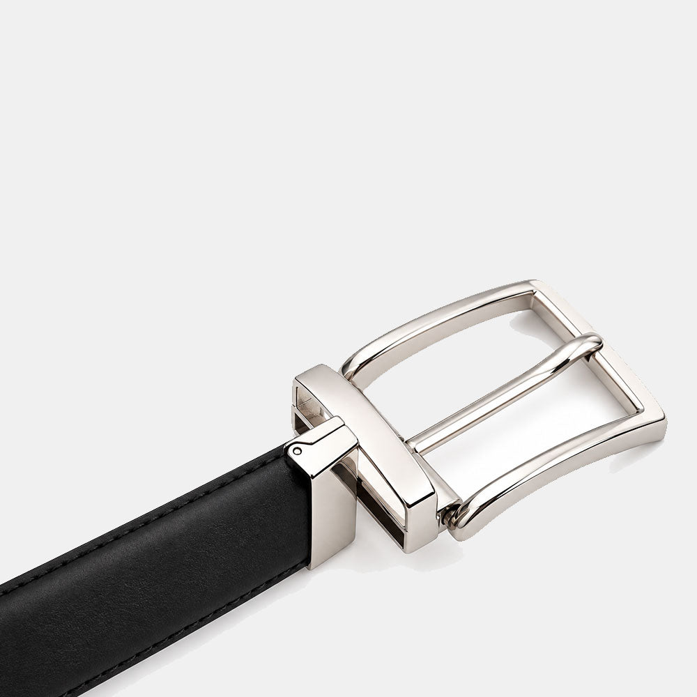 Cintura Uomo in Pelle Reversibile Nera o Marrone VIAVERDI Made in Italy linea Firenze