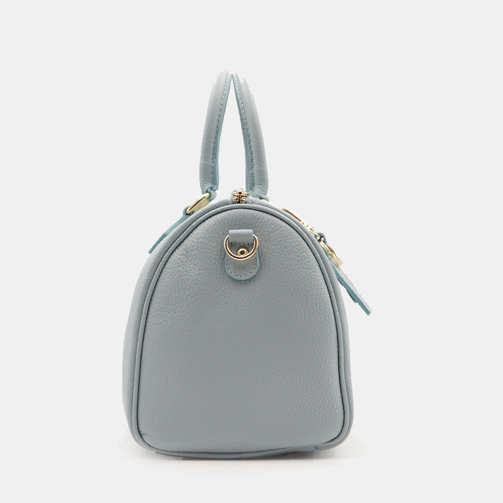 Borsa Bauletto in Pelle Celeste VIAVERDI Made in Italy Linea San Gimignano