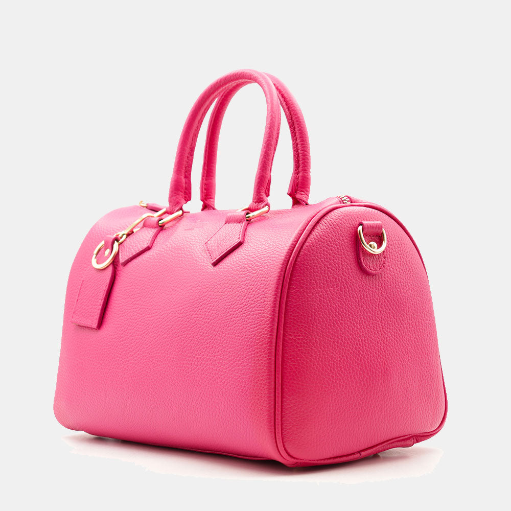 Borsa Bauletto in Pelle Fucsia VIAVERDI Made in Italy Linea San Gimignano
