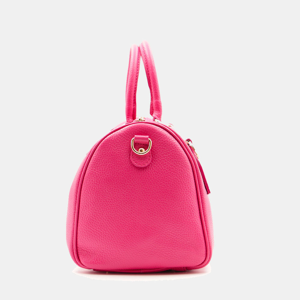 Borsa Bauletto in Pelle Fucsia VIAVERDI Made in Italy Linea San Gimignano
