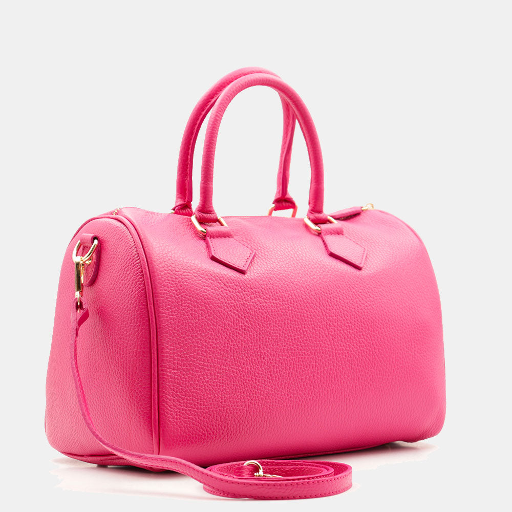 Borsa Bauletto in Pelle Fucsia VIAVERDI Made in Italy Linea San Gimignano