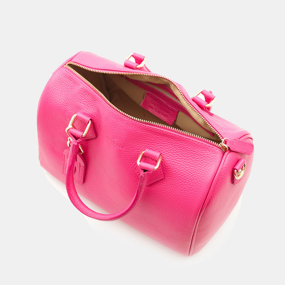 Borsa Bauletto in Pelle Fucsia VIAVERDI Made in Italy Linea San Gimignano