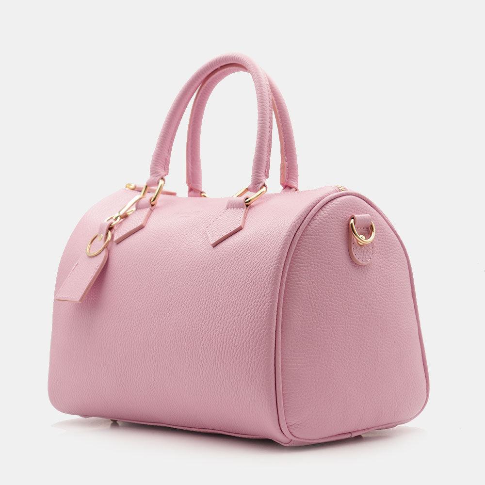 Borsa Bauletto in Pelle Rosa VIAVERDI Made in Italy Linea San Gimignano