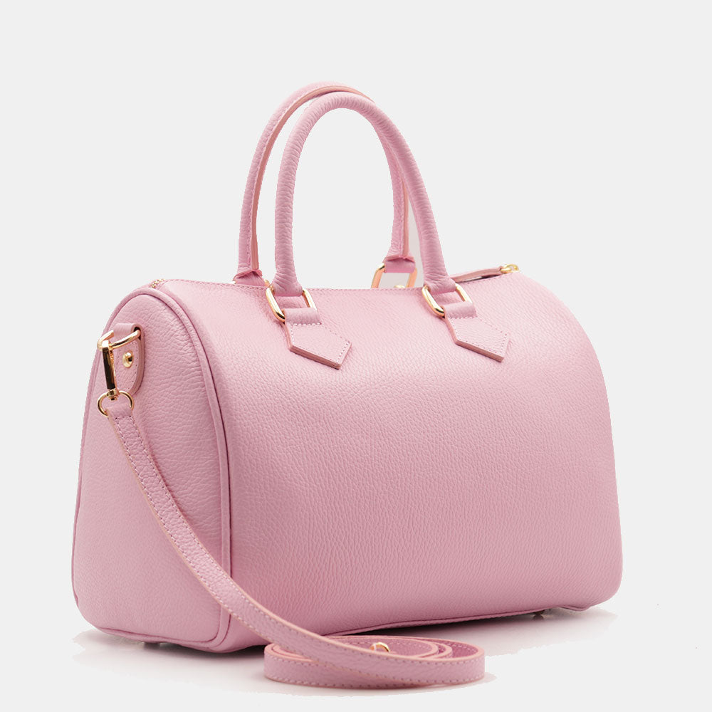 Borsa Bauletto in Pelle Rosa VIAVERDI Made in Italy Linea San Gimignano