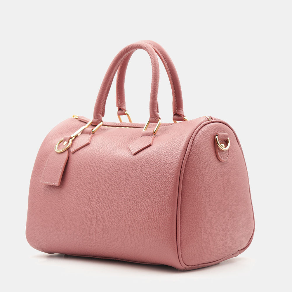 Borsa Bauletto in Pelle Rosa Antico VIAVERDI Made in Italy Linea San Gimignano