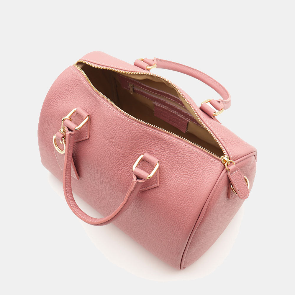 Borsa Bauletto in Pelle Rosa Antico VIAVERDI Made in Italy Linea San Gimignano