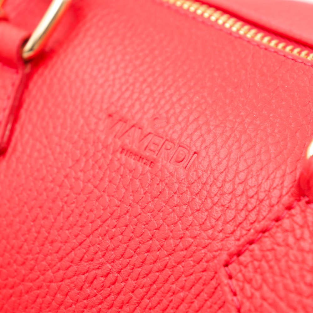 Borsa Bauletto in Pelle Rossa VIAVERDI Made in Italy Linea San Gimignano