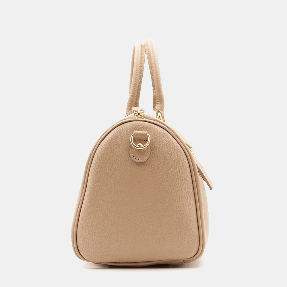 Borsa Bauletto in Pelle Taupe VIAVERDI Made in Italy Linea San Gimignano