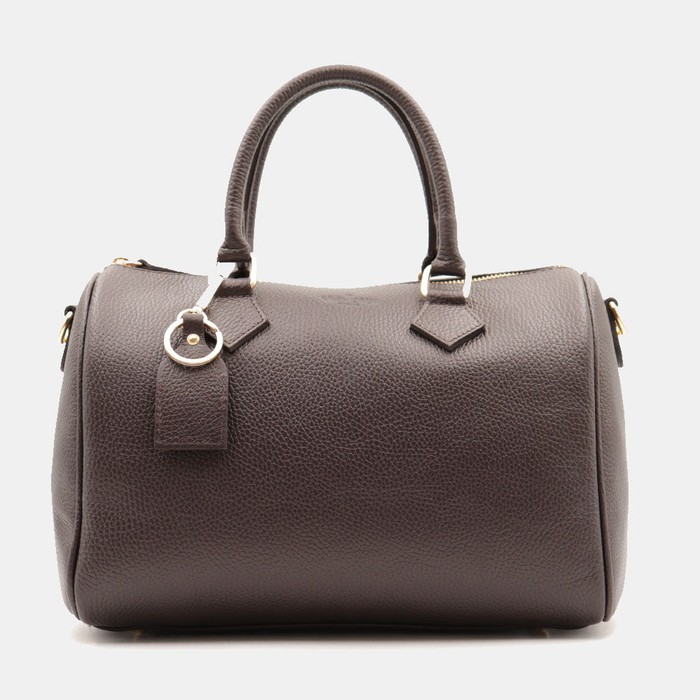 Borsa Bauletto in Pelle Marrone Testa di Moro VIAVERDI Made in Italy Linea San Gimignano
