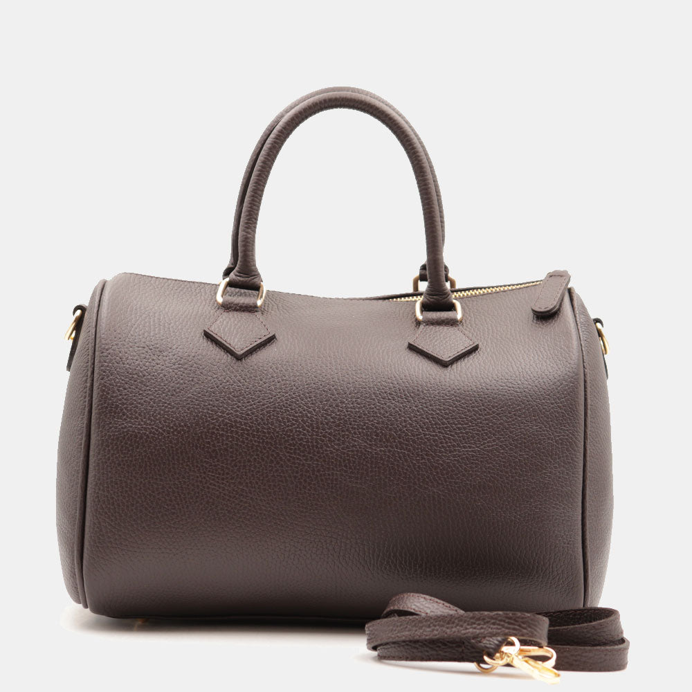 Borsa Bauletto in Pelle Marrone Testa di Moro VIAVERDI Made in Italy Linea San Gimignano