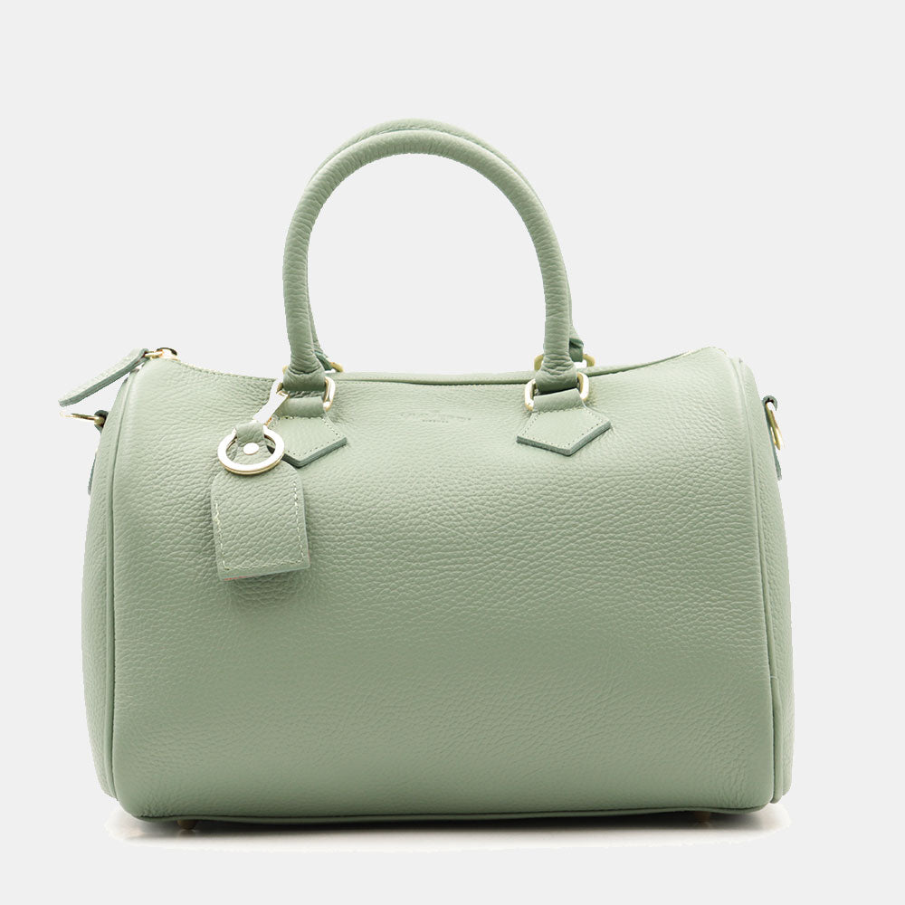 Borsa Bauletto in Pelle Verde Menta VIAVERDI Made in Italy Linea San Gimignano