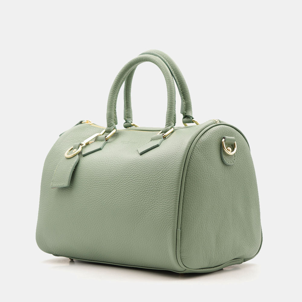 Borsa Bauletto in Pelle Verde Menta VIAVERDI Made in Italy Linea San Gimignano