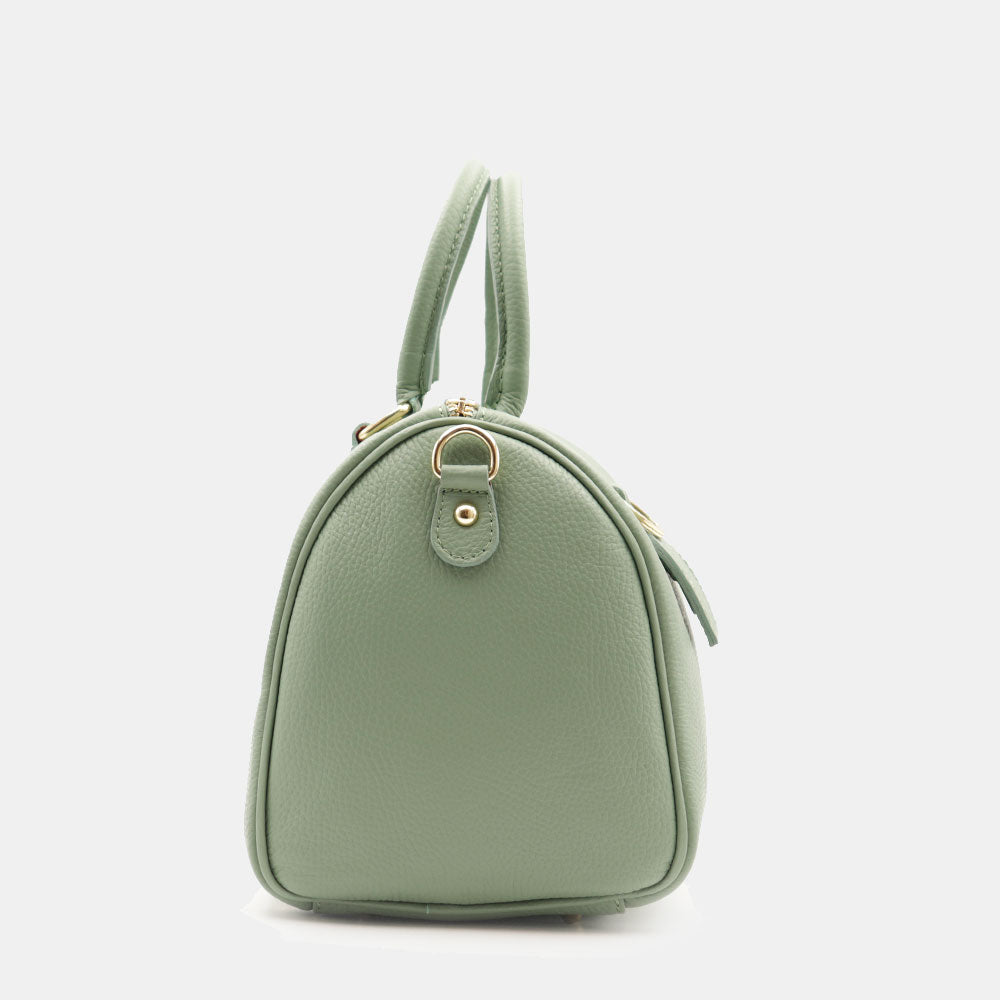 Borsa Bauletto in Pelle Verde Menta VIAVERDI Made in Italy Linea San Gimignano