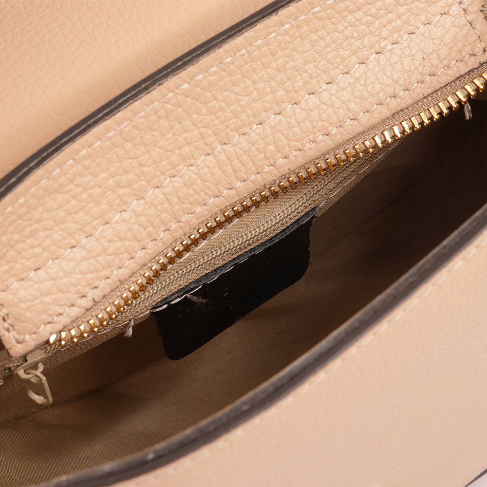 Borsa a Tracolla VIAVERDI in Pelle Taupe Made in Italy linea San Gimignano