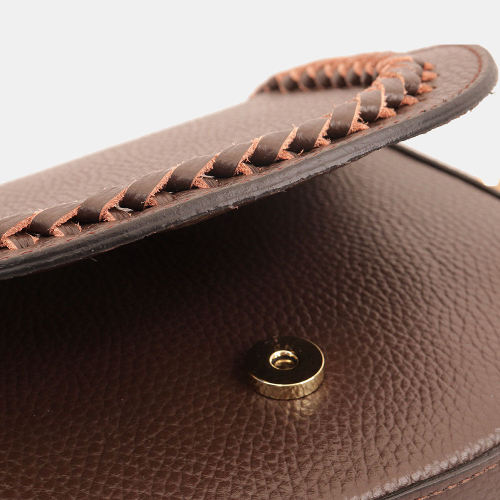 Borsa a Tracolla VIAVERDI in Pelle Marrone Made in Italy linea San Gimignano