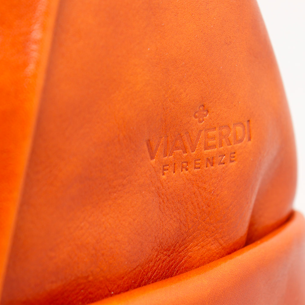 Zaino Donna VIAVERDI in Pelle color Cuoio Made in Italy linea Firenze