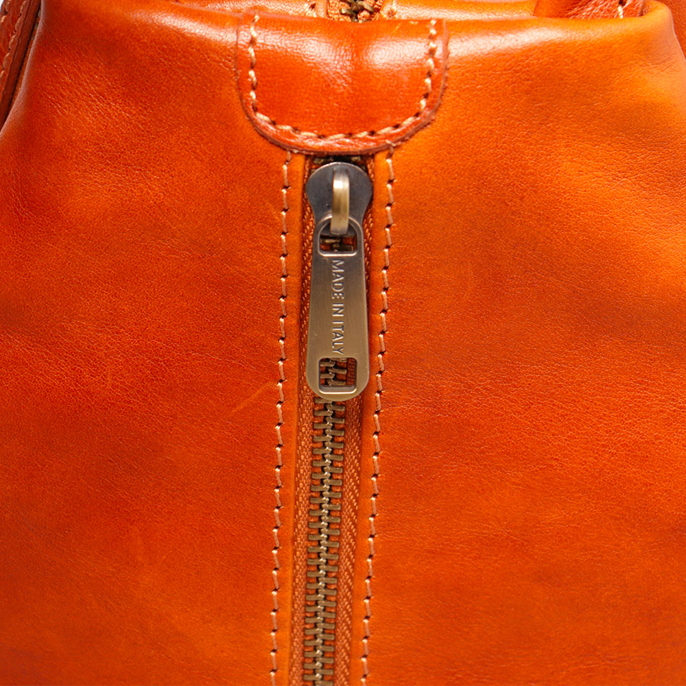 Zaino Donna VIAVERDI in Pelle color Cuoio Made in Italy linea Firenze