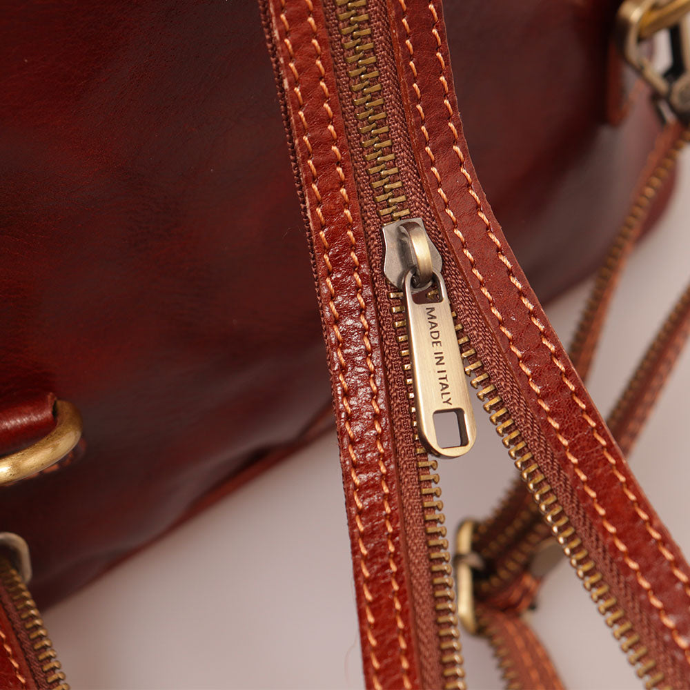 Zaino Donna VIAVERDI in Pelle Marrone Made in Italy linea Firenze