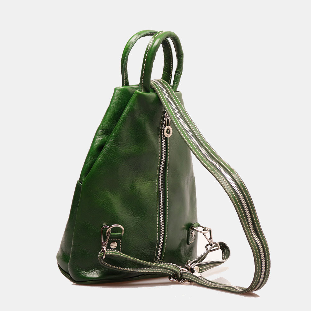 Zaino Donna VIAVERDI in Pelle Verde Made in Italy linea Firenze