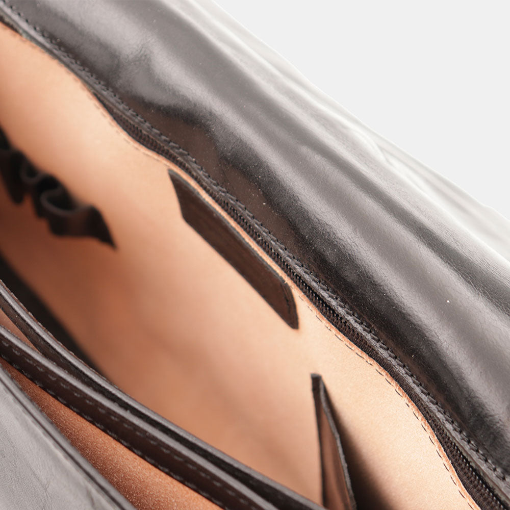 Cartella in Pelle Nera VIAVERDI Made in Italy Linea Firenze a 3 Soffietti Pc 15.6