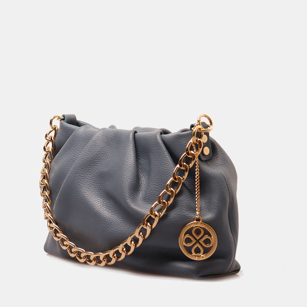 Borsa Hobo a Spalla con Catena VIAVERDI in Pelle Avio Made in Italy linea Monteriggioni