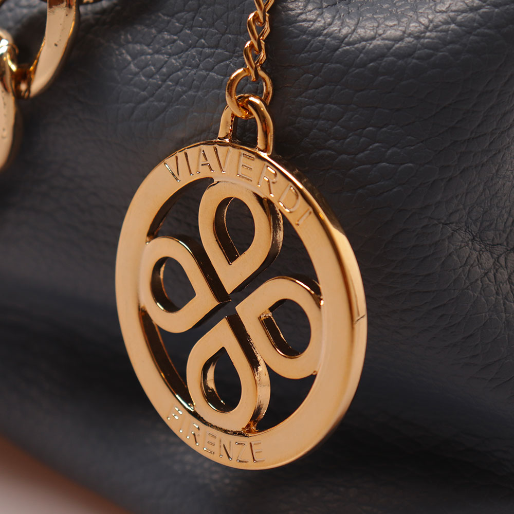 Borsa Hobo a Spalla con Catena VIAVERDI in Pelle Avio Made in Italy linea Monteriggioni